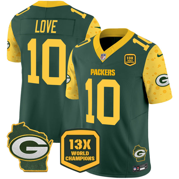 Men's Green Bay Packers 2025 Cheese Vapor Limited Jersey – All Stitched - Green - Jordan Love — view 1