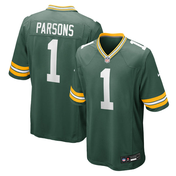 Micah Parsons #1 Green Bay Packers Game Jersey - All Stitched - Green — view 1