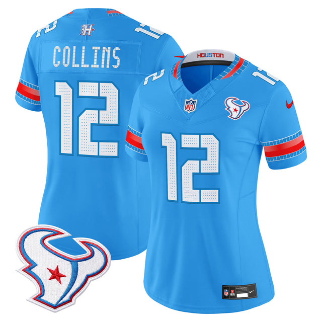 Women's Houston Texans 2026 Rivalries Vapor Limited Jersey - All Stitched - Blue - Nico Collins — view 1