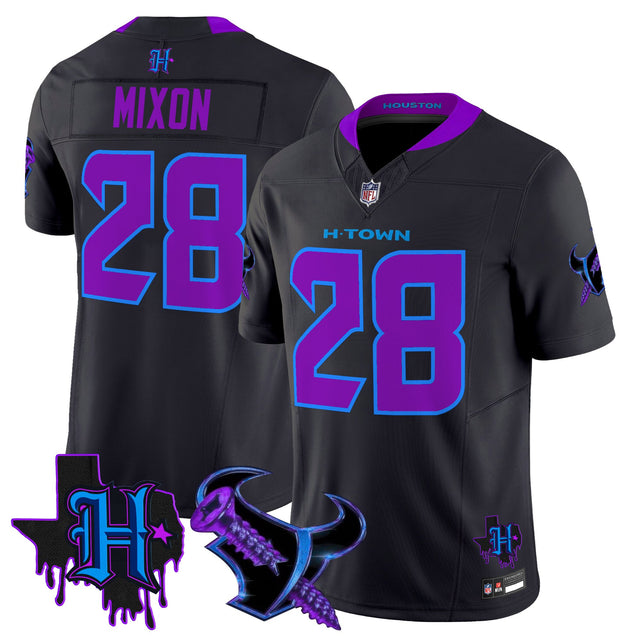 Men's Houston Texans DJ Screw Vapor Limited Jersey - All Stitched - Navy - Joe Mixon ~8576594 — view 1