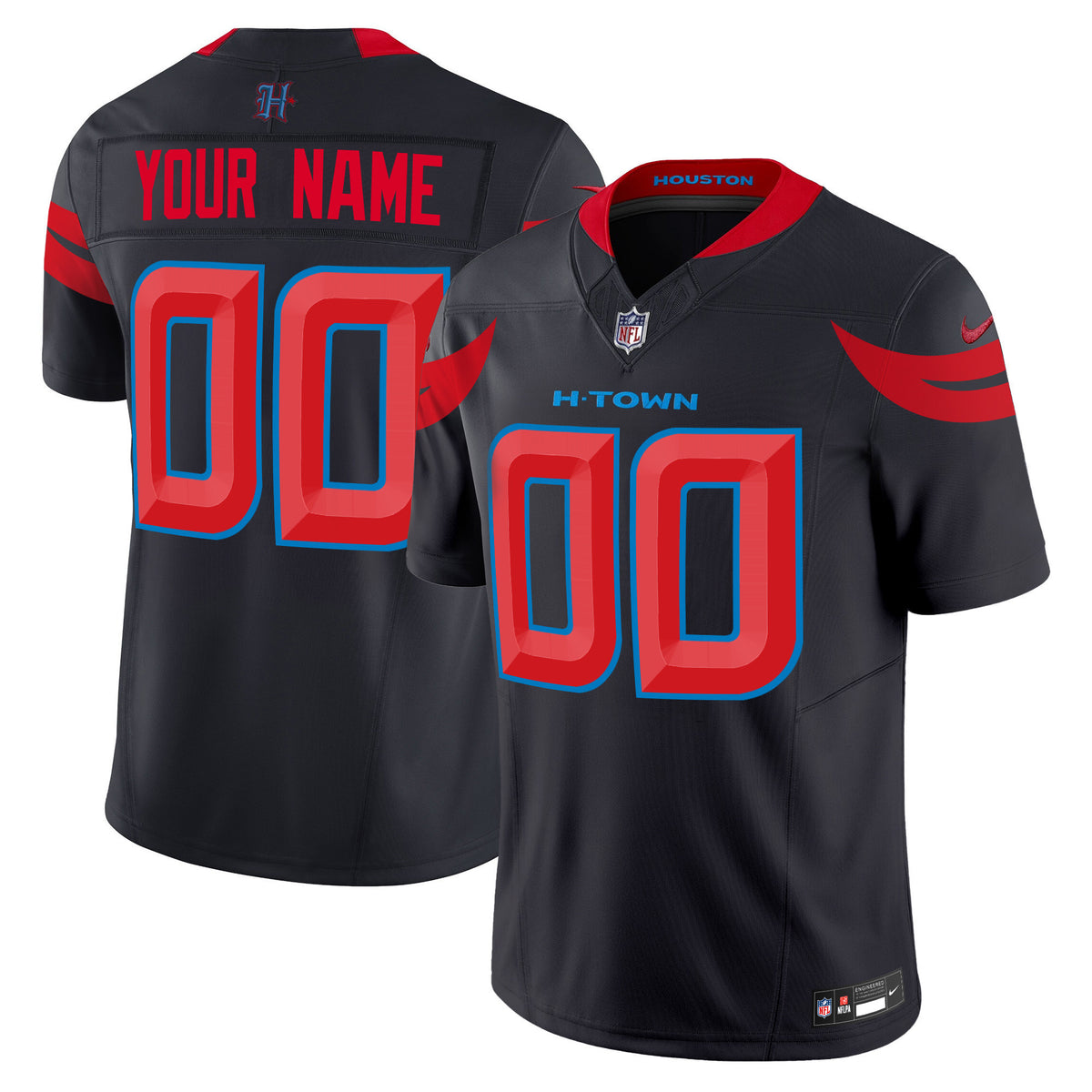 Houston Texans 2024 Vapor Limited Custom Jersey V3 - All Stitched - Navy Limited — view 1