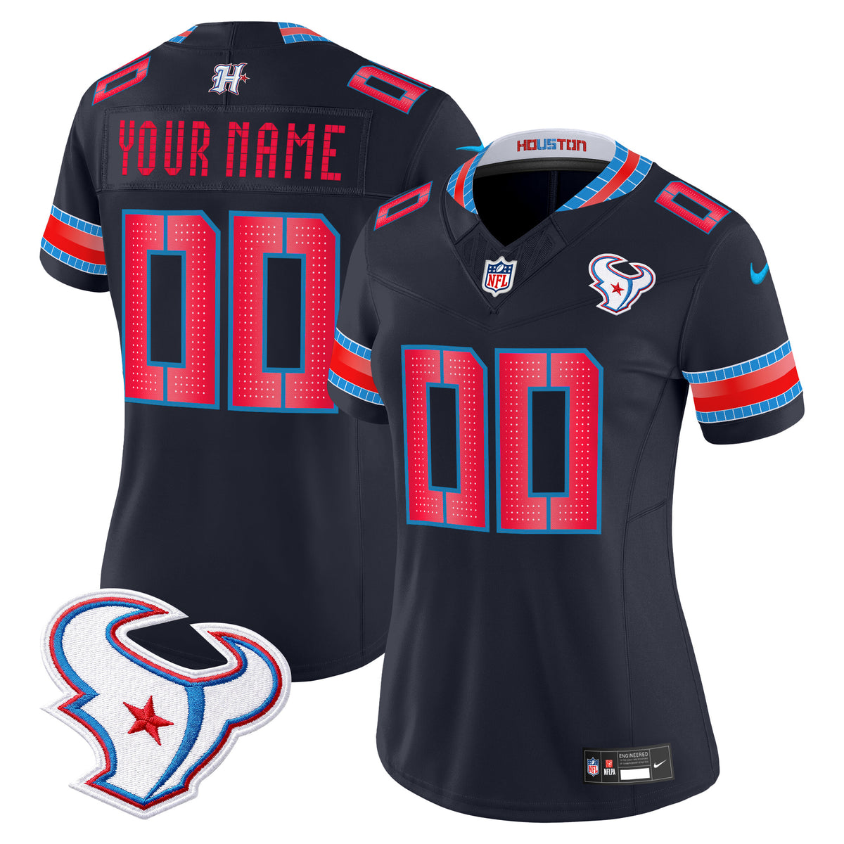 Houston Texans 2026 Rivalries Vapor Limited Custom Jersey - All Stitched - Navy — view 1