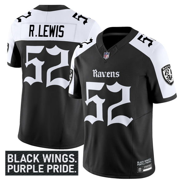 Men's Baltimore Ravens 'Gothic Nevermore Edition' Vapor Limited Jersey - All Stitched - Alternate - Ray Lewis — view 1