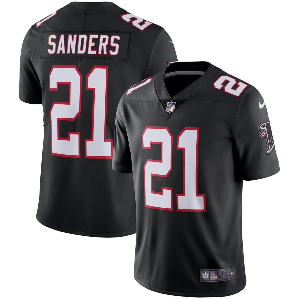 Deion Sanders Atlanta Falcons Black Jersey - All Stitched — view 1