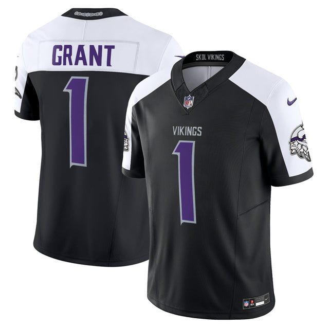 Men's 2024 Minnesota Vikings Winter Warrior Vapor Limited Jersey - All Stitched - Black Alternate - Bud Grant — view 1