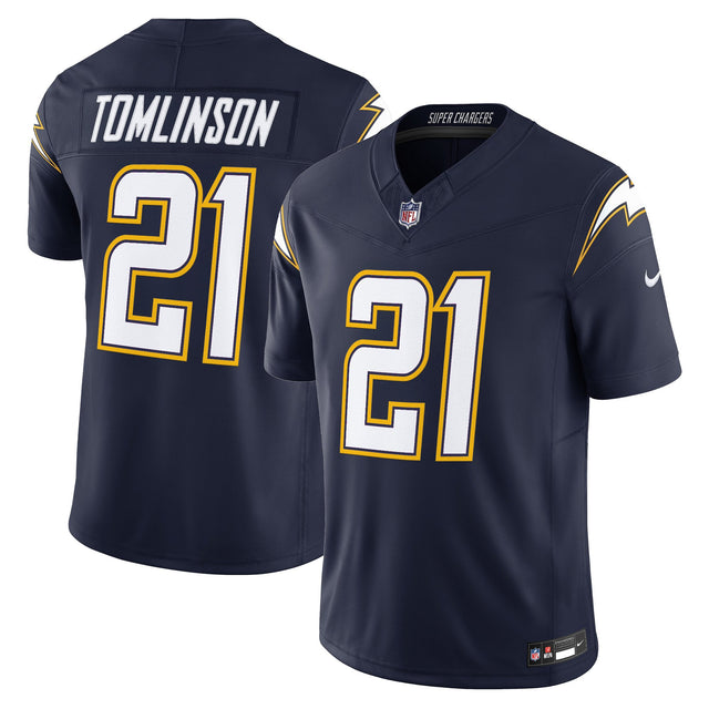Men's Los Angeles Chargers 2025 Alternate Charger Power Vapor Limited Jersey - All Stitched - Navy - LaDainian Tomlinson — view 1