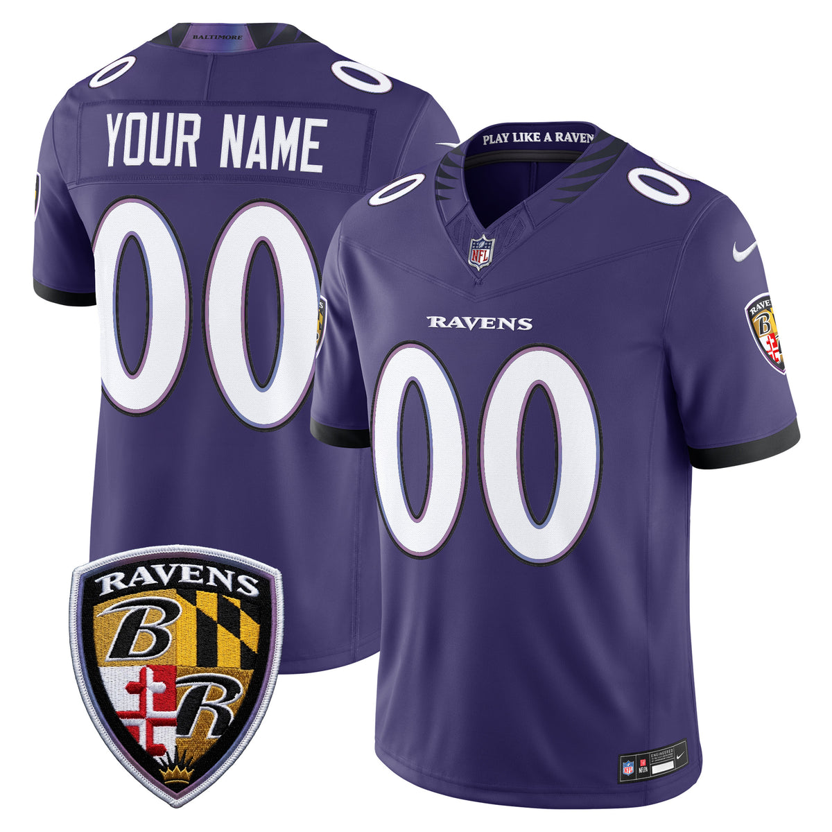 Baltimore Ravens 2026 Vapor Limited Custom Jersey - All Stitched - Purple — view 1