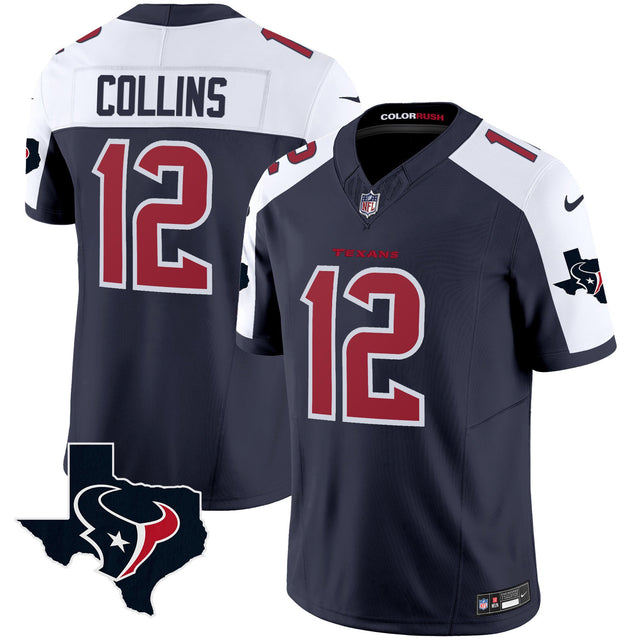 Men's Houston Texans Color Rush Legend Vapor Jersey V2 - All Stitched - Navy Alternate - Nico Collins — view 1