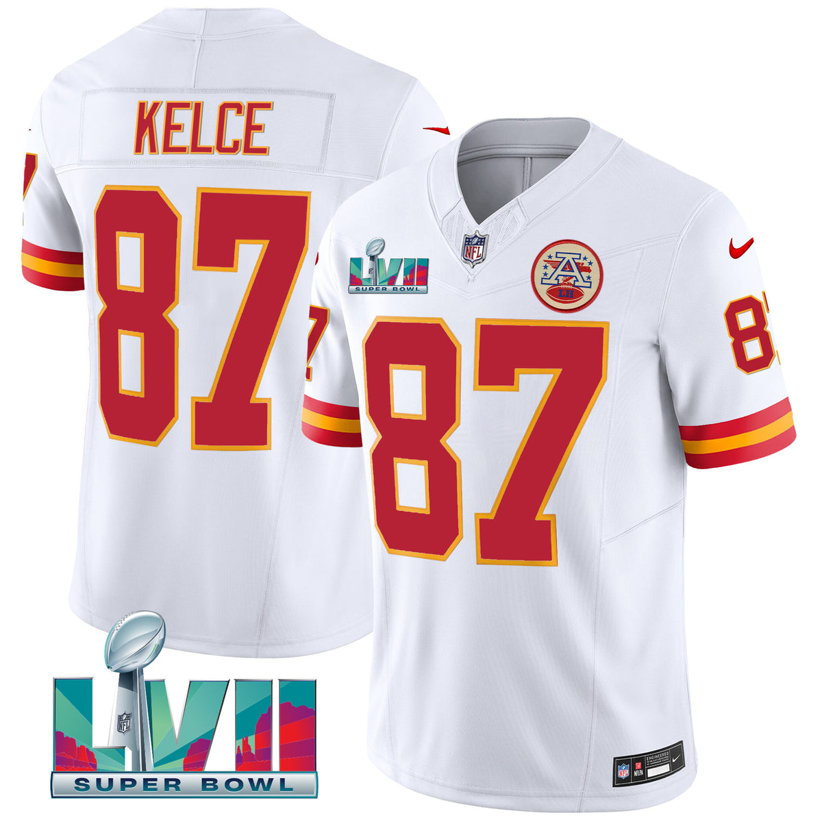Men's Chiefs Throwback Limited Vapor Jersey - All Stitched - White - Travis Kelce — view 1