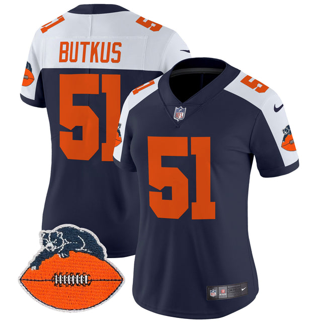 Women's Chicago Bears Throwback Vapor Limited Jersey - All Stitched - Navy Alternate - Dick Butkus — view 1