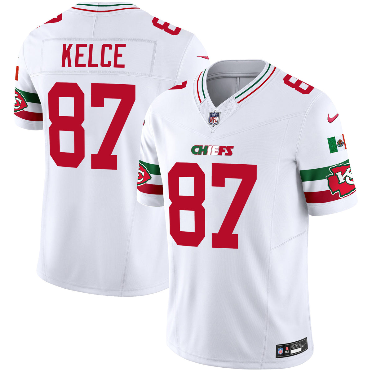Men's Chiefs Mexico Vapor Limited Jersey - All Stitched - White - Travis Kelce — view 1
