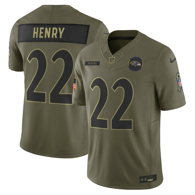 Baltimore Ravens 2025 Salute to Service Vapor Limited Jersey - All Stitched - Derrick Henry — view 1