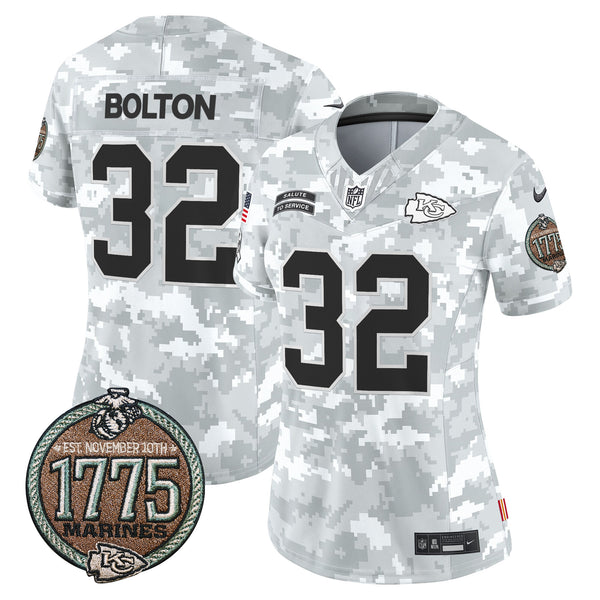 Women's Chiefs 2024 Salute to Service Establishment Year Patch Vapor Limited Jersey - All Stitched - Marines - Nick Bolton — view 1