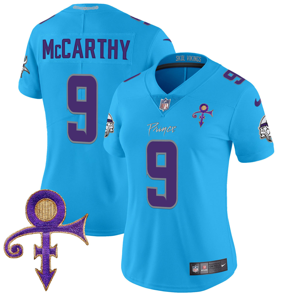 Women's Minnesota Vikings 2024 Prince Vapor Limited Jersey - All Stitched - Light Blue - J.J. McCarthy — view 1
