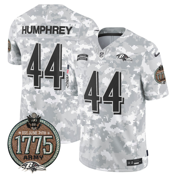 Men's Ravens 2024 Salute to Service Establishment Year Patch Vapor Limited Jersey - All Stitched - Army - Marlon Humphrey — view 1