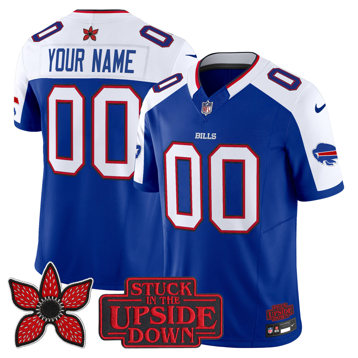 Buffalo Bills 'Stranger Things Edition' Vapor Limited Custom Jersey V2 - All Stitched - Royal Alternate — view 1