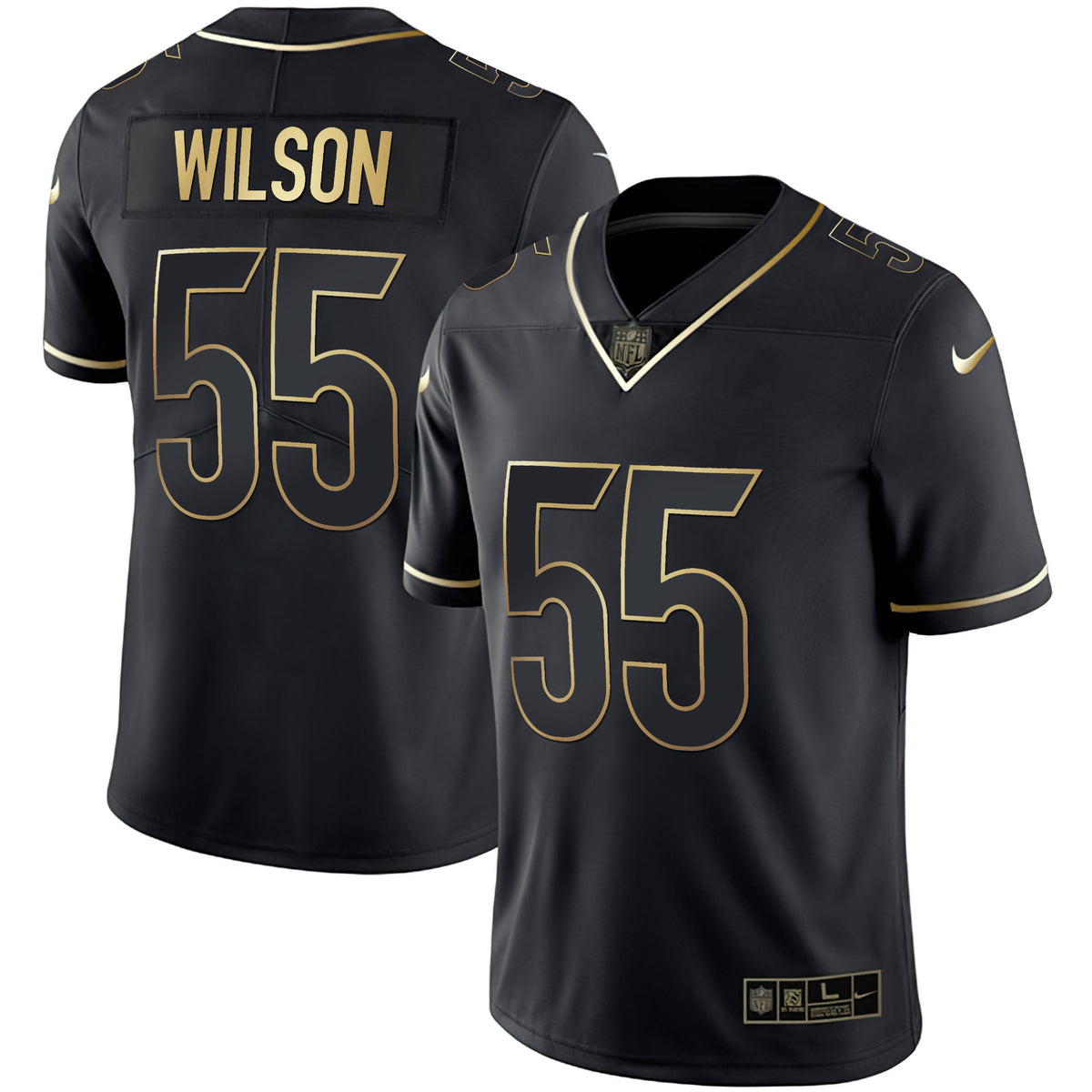 Women's Cincinnati Bengals White Gold & Black Gold Jersey - All Stitched - Black Gold - Logan Wilson — view 1
