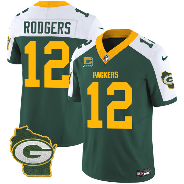 Men's Packers Home Patch Vapor Jersey V3 - All Stitched - Alternate - Aaron Rodgers — view 1