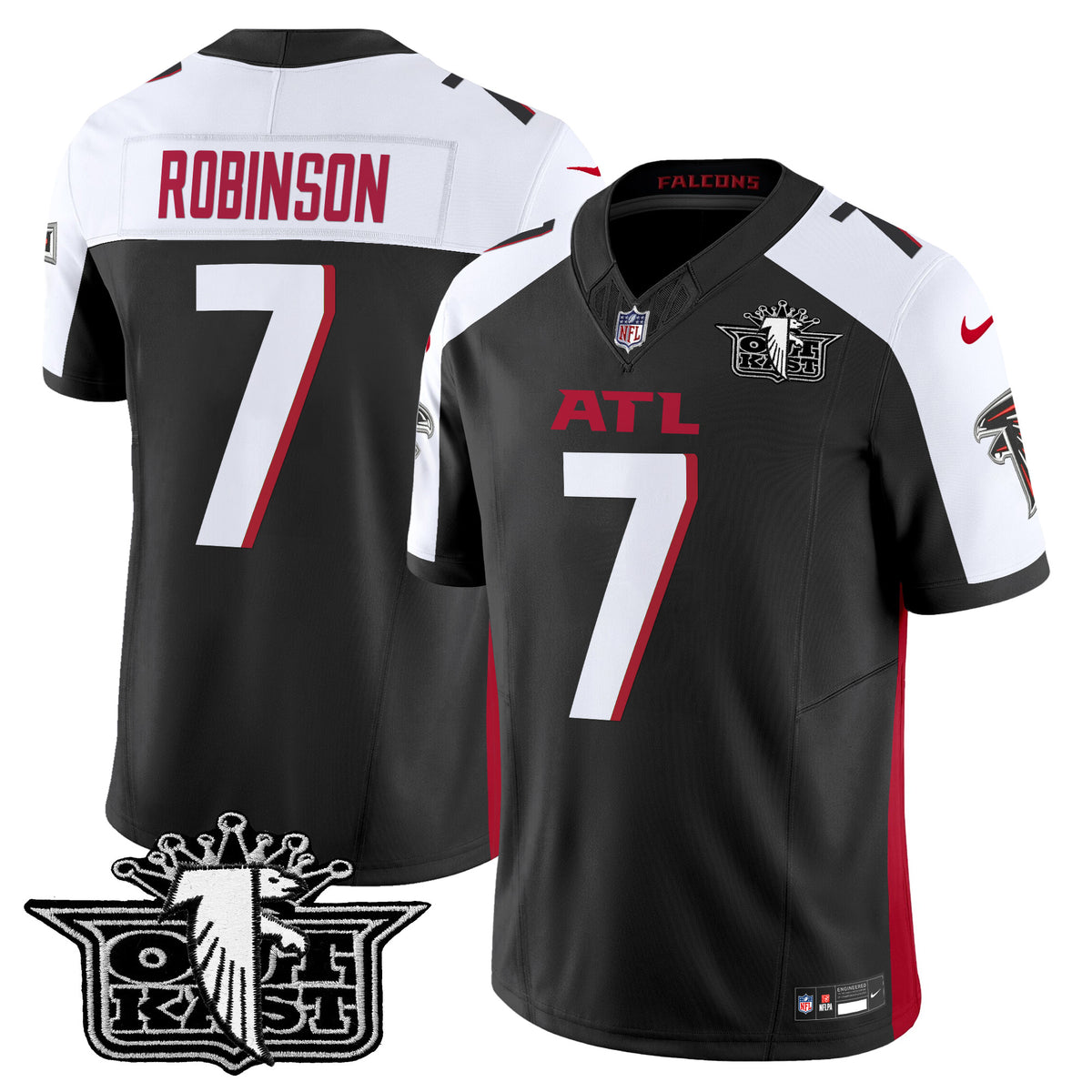 Men's Outkast x Atlanta Falcons 2025 Vapor Limited Jersey - All Stitched - Black Alternate - Bijan Robinson — view 1