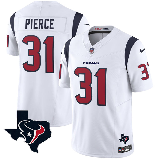 Men's Houston Texans Color Rush Legend Vapor Jersey V2 - All Stitched - White - Dameon Pierce — view 1