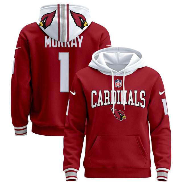 Men's Arizona Cardinals 2024 Pullover Hoodie V2 - All Stitched - Red - Kyler Murray — view 1