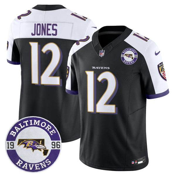Men's Ravens 2024 Vapor Limited Jersey - Est. 1996 Patch - All Stitched - Black Alternate - Jacoby Jones — view 1