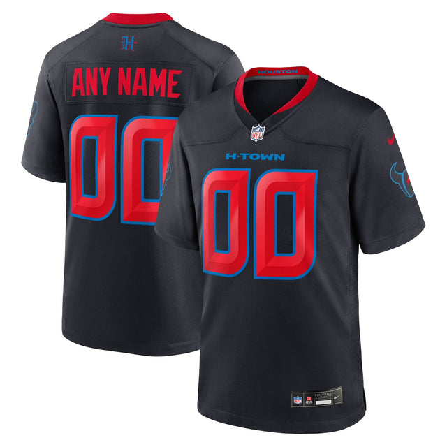 Houston Texans Navy Custom Jersey - All Stitched - Custom — view 1