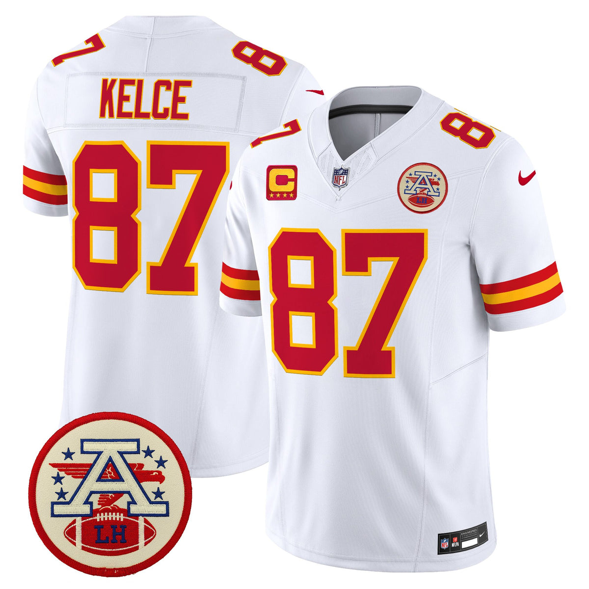 Men's Chiefs 2026 Lamar Hunt Patch Vapor Limited Jersey - All Stitched - White - Travis Kelce — view 1