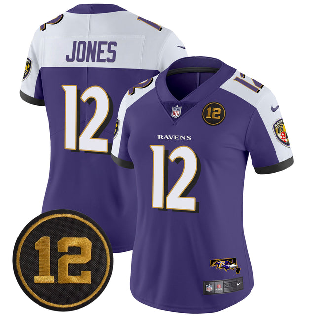 Women's Ravens Jacoby Jones Patch Vapor Limited Jersey - All Stitched - Purple Alternate - Jacoby Jones — view 1