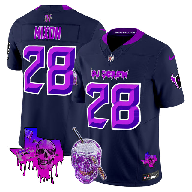 Men's Houston Texans DJ Screw Vapor Limited Jersey - All Stitched - Navy - Joe Mixon — view 1