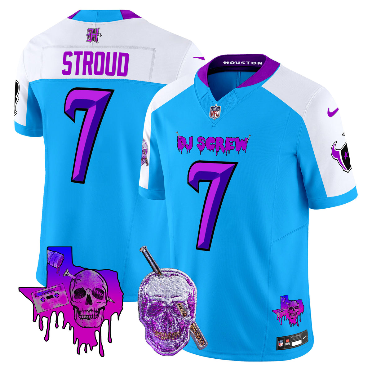 Men's Houston Texans DJ Screw Vapor Limited Jersey - All Stitched - Blue Alternate - C.J. Stroud — view 1