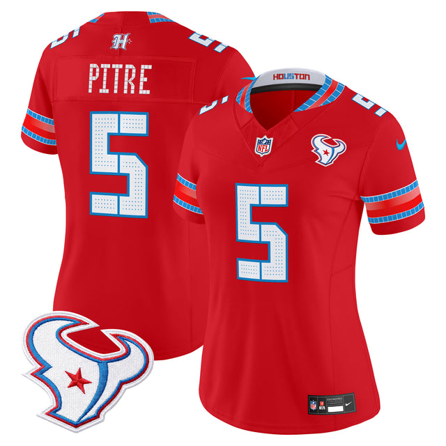 Women's Houston Texans 2026 Rivalries Vapor Limited Jersey - All Stitched - Red - Jalen Pitre — view 1