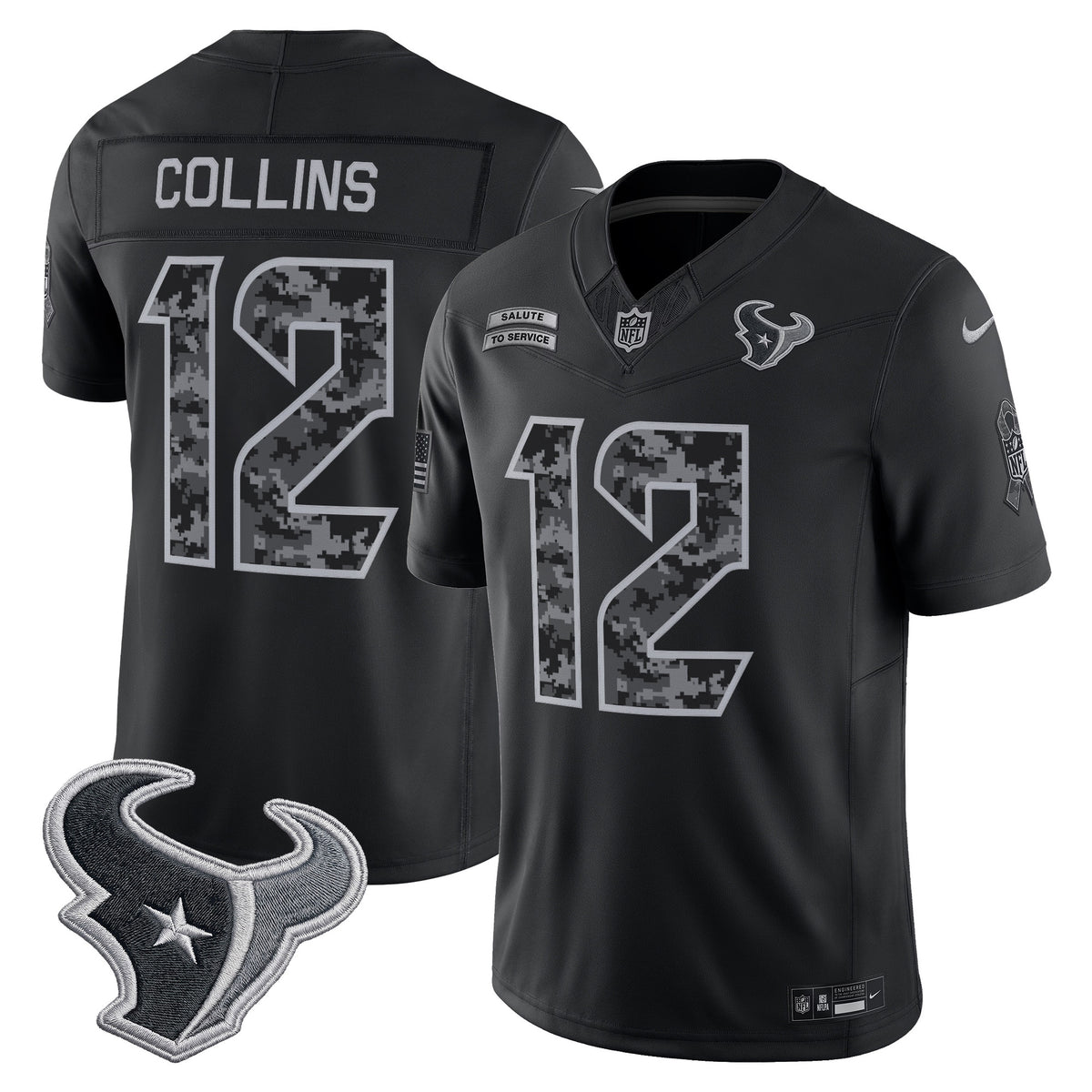 Houston Texans 2026 Salute to Service Vapor Limited Jersey - All Stitched - Nico Collins — view 1