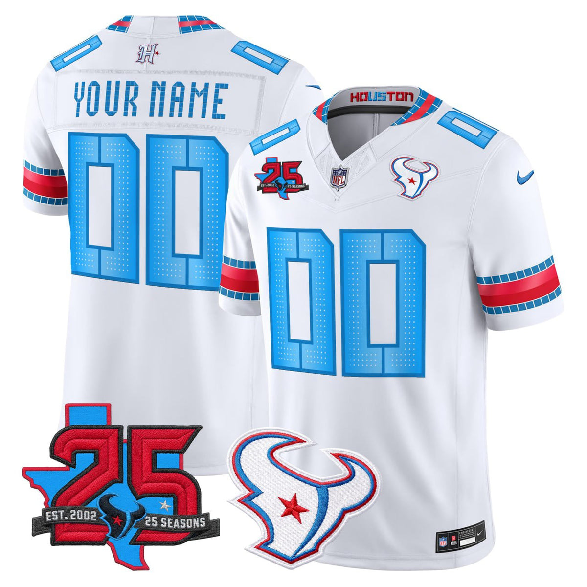 Houston Texans Rivalries Custom Jersey - All Stitched - Style 2 — view 1
