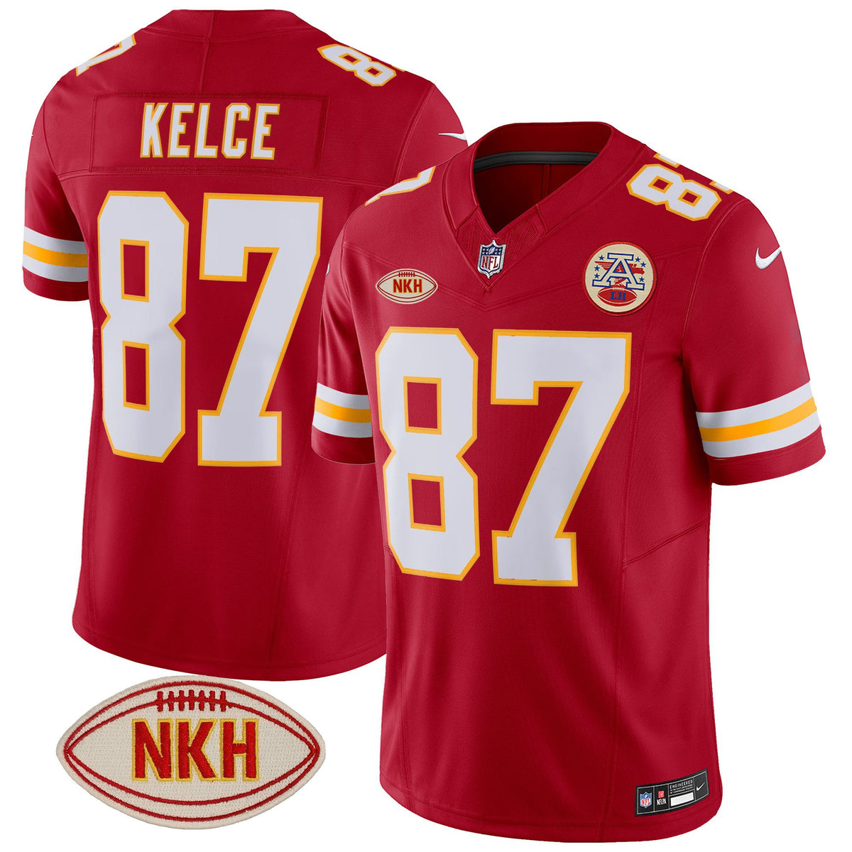 Men's Chiefs NKH Patch 2023 Vapor Limited Jersey - All Stitched - Red - Travis Kelce — view 1