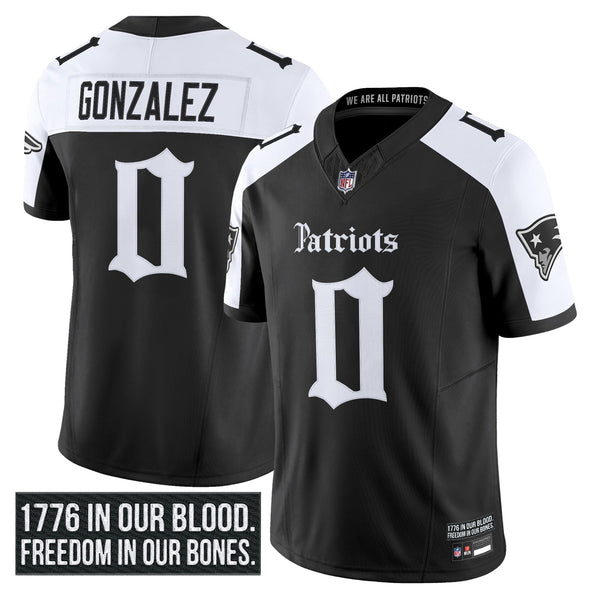 Men's New England Patriots 'Gothic Revolution Edition' Vapor Limited Jersey - All Stitched - Alternate - Christian Gonzalez — view 1