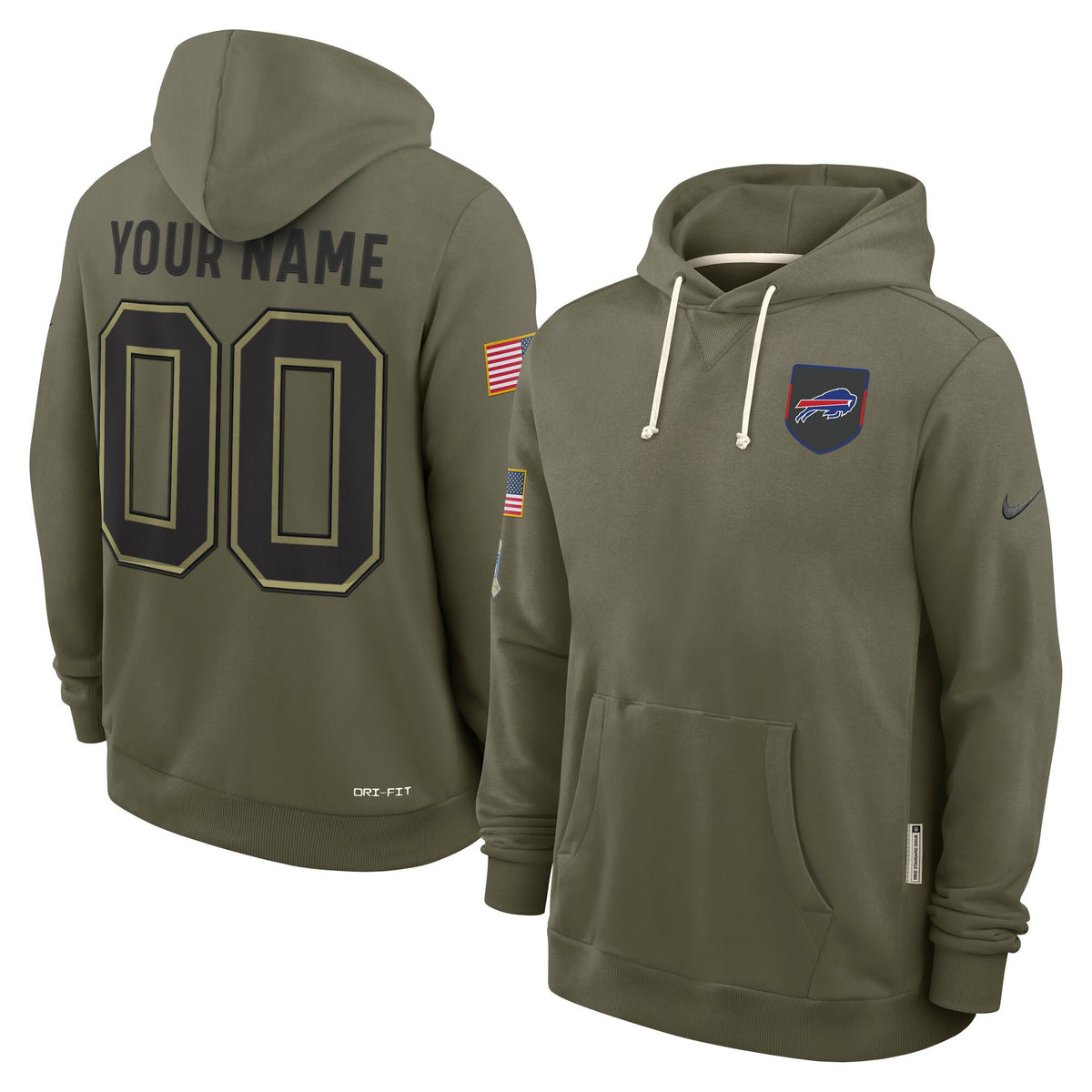 Buffalo Bills 2025 Salute to Service Custom Pullover Hoodie - All Stitched - Custom — view 1