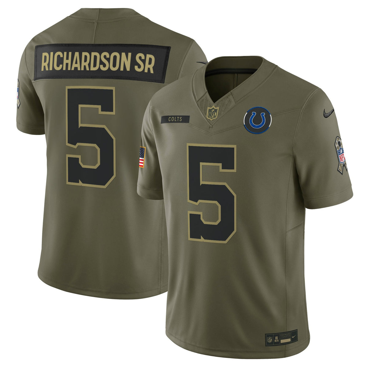 Indianapolis Colts 2025 Salute to Service Vapor Limited Jersey - All Stitched - Richardson Sr — view 1