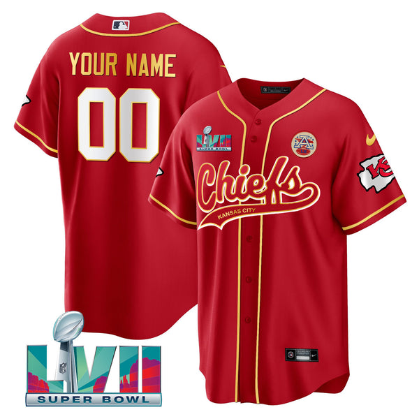 Chiefs Super Bowl LVII Cool Base Custom Jersey - All Stitched - Red — view 1