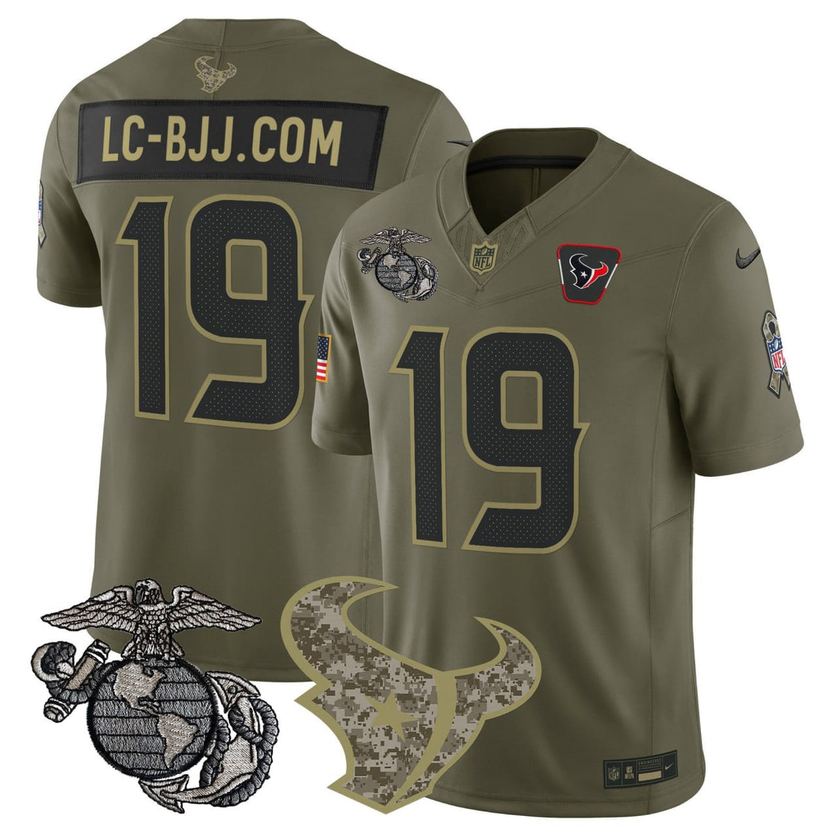 LC-BJJ.COM Houston Texans Salute to Service Jersey - All Stitched - Custom — view 1
