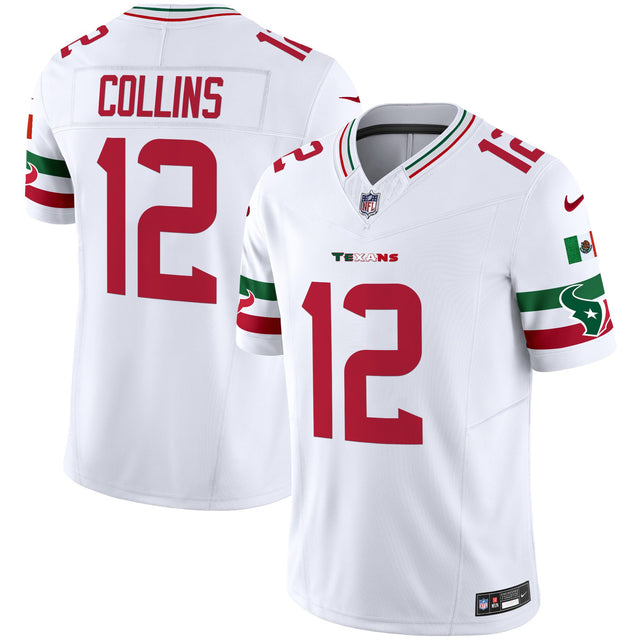 Men's Houston Texans Mexico Vapor Limited Jersey - All Stitched - White - Nico Collins — view 1