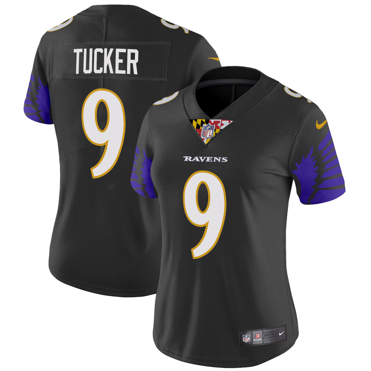 Women's Ravens Special Vapor Limited Jersey - All Stitched - Black - Justin Tucker — view 1