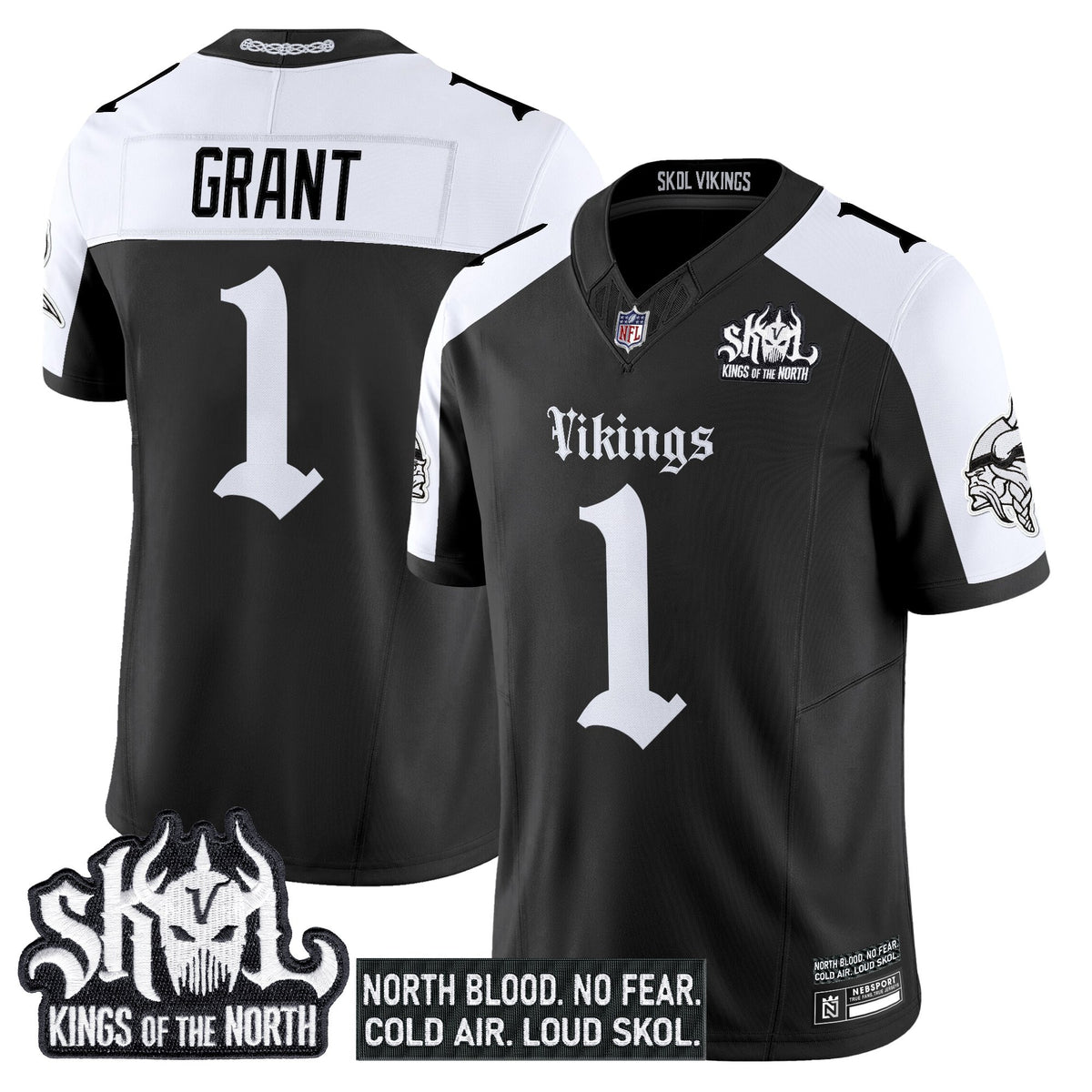 Men's Minnesota Vikings 'Gothic Norseblood Edition' Vapor Limited Jersey - All Stitched - Alternate - Bud Grant — view 1