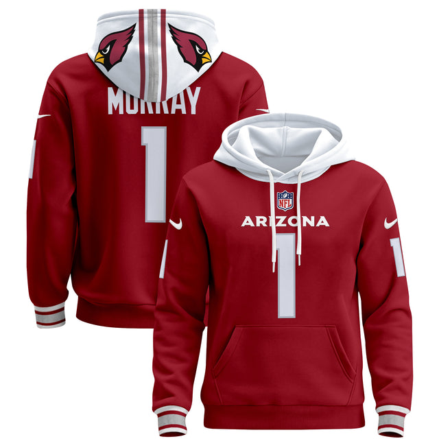 Men's Arizona Cardinals 2024 Pullover Hoodie - All Stitched - Red - Kyler Murray — view 1