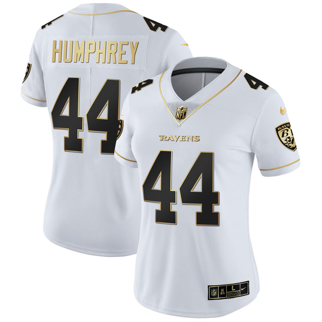 Women's Ravens Gold Vapor Jersey - All Stitched - White Gold - Marlon Humphrey — view 1
