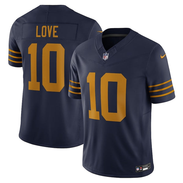 Jordan Love Green Bay Packers 1923 Throwback Navy Jersey - All Stitched - Jordan Love — view 1