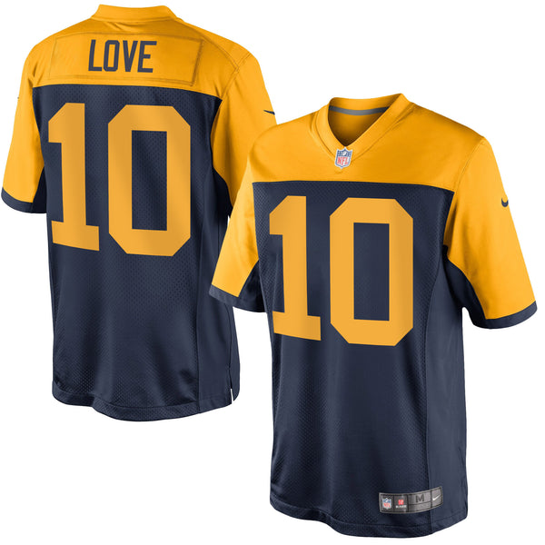 Green Bay Packers Throwback Navy Alternate Jersey - All Stitched - Jordan Love — view 1