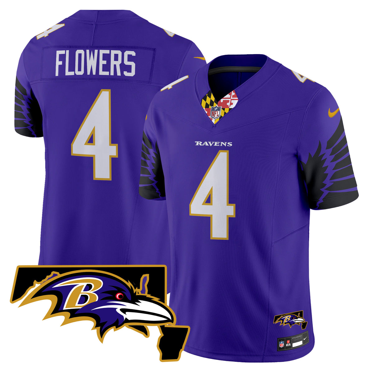 Men's Ravens Maryland Patch Vapor Limited Jersey V2 - All Stitched - Purple Limited - Derrick Henry — view 1