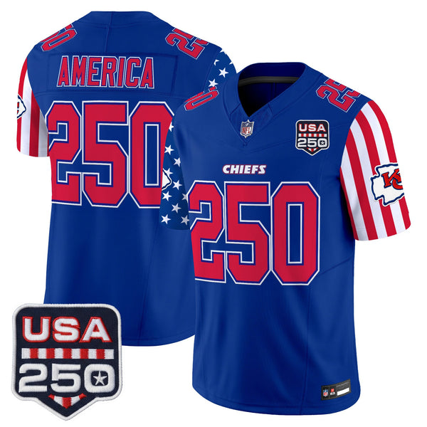 Men's Chiefs America 250 Edition Vapor Limited Jersey - All Stitched - Royal - #250America — view 1