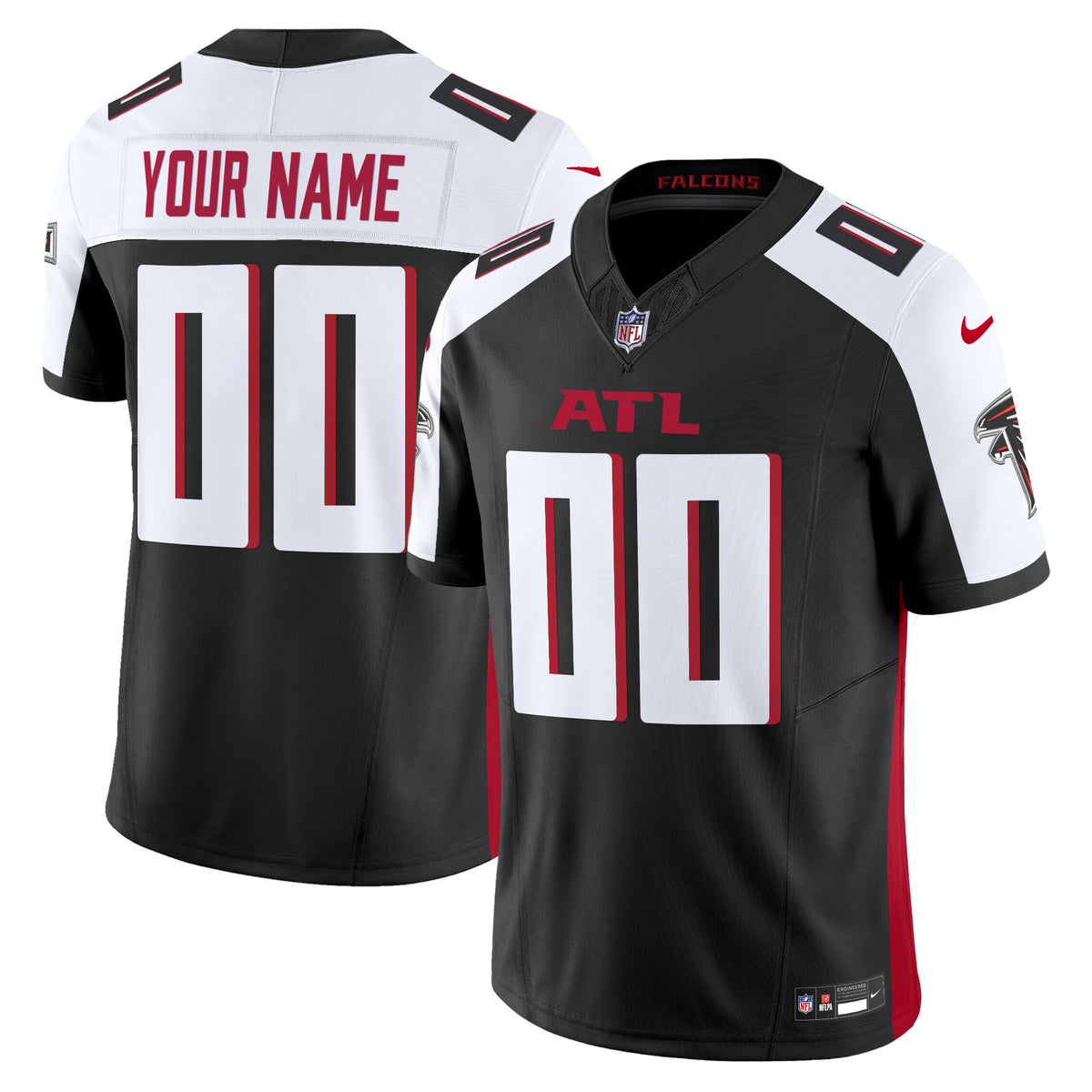 Atlanta Falcons 2024 Vapor Limited Custom Jersey - All Stitched - Black Alternate — view 1